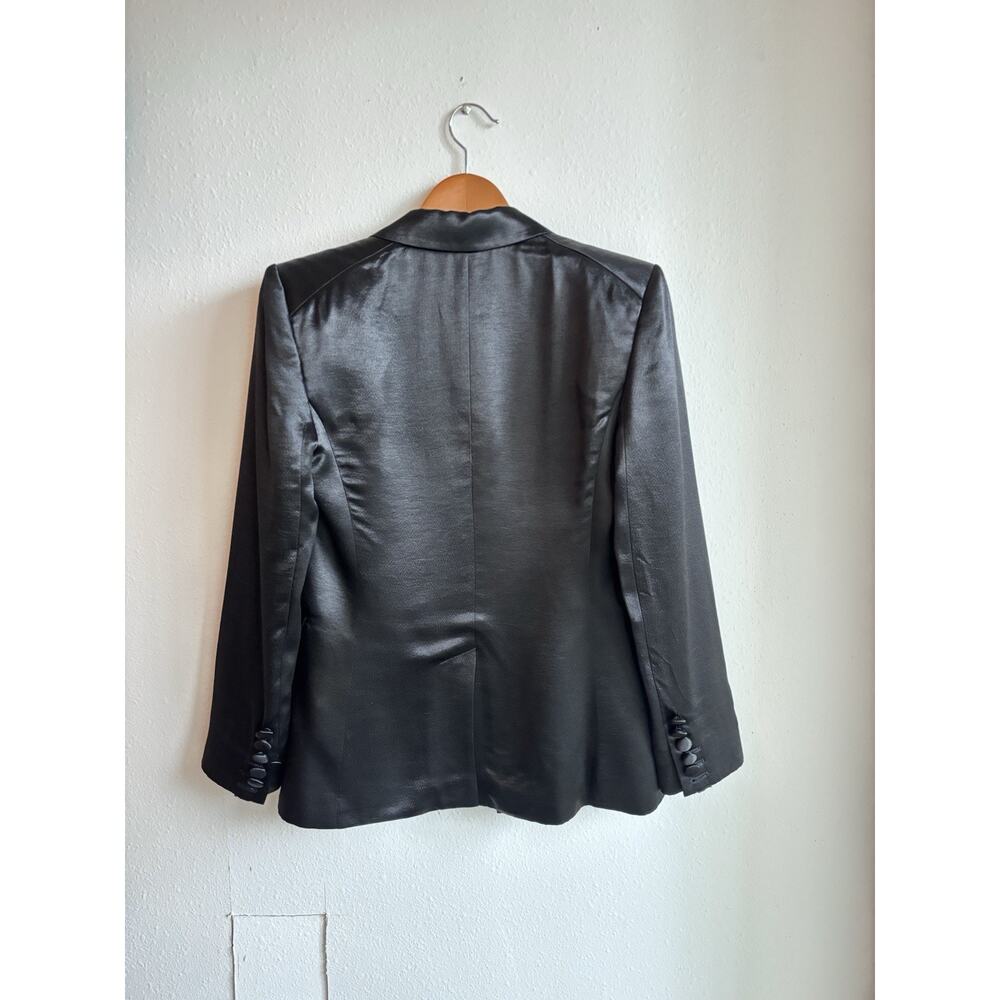 Veronica Beard Athens Black Shiny Satin Dickey Blazer Jacket Sz 4 - Picture 6 of 8